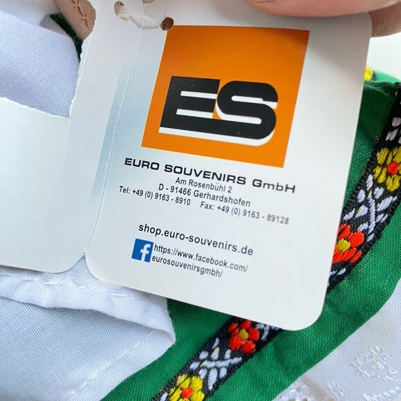 Germany Souvenir Doll Green Dress Pig Tails Plush‎ ES Euro Toys I Love Rudesheim - Picture 3 of 5